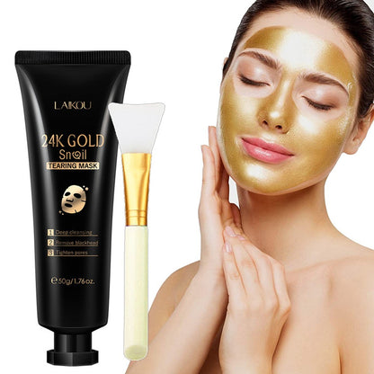 Gold Foil Snail Tear-Off Mask – Hydrating & Rejuvenating