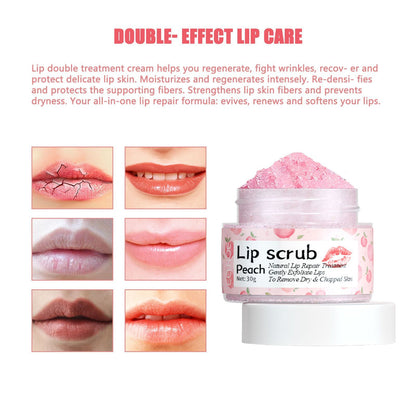 EELHOE Peach Lip Scrub For Fading Lip Lines, Removing Dead Skin, And Hydrating Moisturizing Lip Exfoliation