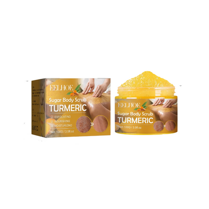EELHOE Turmeric Body Scrub Lightens Acne Marks, Moisturizes, Refreshes, Smoothes, Rejuvenates, Cleanses & Exfoliates Body Scrubs